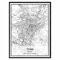 TANOKCRS Turin Italien Karte Wandkunst Leinwand drucken Poster Artwork ungerahmt moderne Schwarz-Weiß-Karte Souvenir Geschenk Home Decor 41x51 cm
