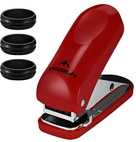 Mission Darts F-Lock Pro | Darts Flight Punch Set Including 4 Sets of Black F-Lock Rings, Red