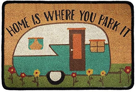 Renewold Home is Where You Park it Print Doormat, Weather Resistant Rubber Backing Door Mat, 15.7 x 23.6 inch for Indoor Kitchen Bedroom Bathroom Rug Mats