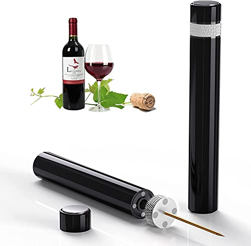 Quntis Korkenzieher Druckluft Druckluftkorkenzieher Weinöffner mit Luftdruck Weinöffner Pumpe Wein Flaschenöffner Druckluftkorkenzieher Pumpenöffner für Luxuswein für Feiertag- silber