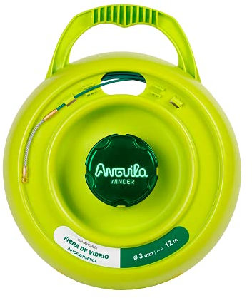 Anguila Max| Guía Pasacables + Tambor Universal| Fibra de Vidrio Reforzada + Nylon| Terminales Mixtos| Color Verde| Diámetro 3mm| 12 metros