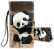 Flip Case for iPhone SE 2020 / iPhone SE 2022 5G / iPhone 7 / iPhone 8 Phone Case Protective Wallet Case for Girls Women Boys PU Kickstand Card Slot Holder Silicone Shockproof Cover - Sweet Panda