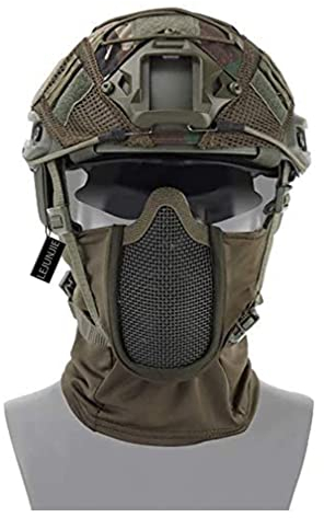 Taktisches Fast Airsoft Paintball Schutz Helm Set, Sturmhauben-Netzmaske mit Vollgesichtsschutz im Ninja-Stil für Wilde Jagd CS-Spiele