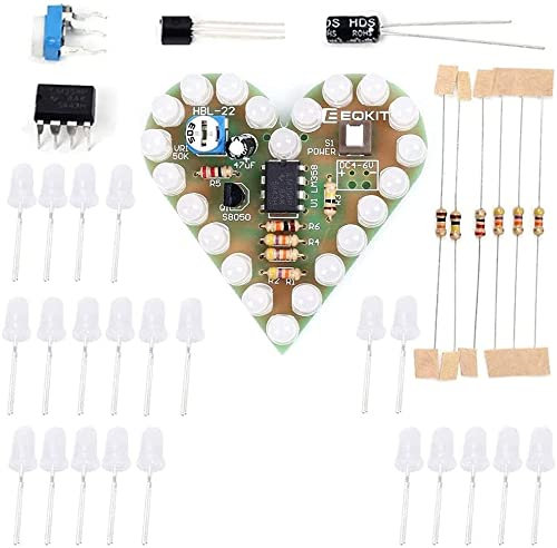 Kit di saldatura elettronico kit luce bianca respiratoria a forma di cuore fai da te progetti elettronici utile e pratico