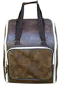 Harmonikarucksack 4-reihig Vintage-Braun – robuster Rucksack aus Kunstleder für Steirische Harmonika, gepolstert & wasserabweisend – Tragerucksack für Musiker & Instrumentenschutz