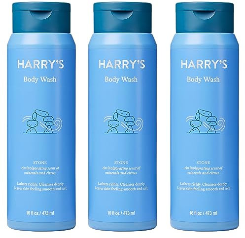 Harry's Men's Body Wash Shower Gel - Stone, 16 Fl Oz (Pack of 3)