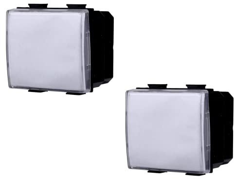 2 Pcs Pulsante Targa Portanome 2 Moduli, Compatibile Con Bticino Matix