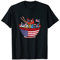 Cats Ramen Anime American Flag USA Funny 4th Of Juli Fourth T-Shirt