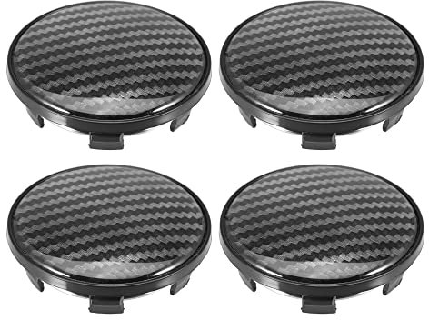 A ABSOPRO 4 Pièces Cache Moyeux OD 69mm ID 56mm Couverture Universelle de Jante de Pneu de Véhicule Noir