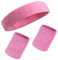 Schweißbänder Handgelenk Schweißbänder Stirnband Set Sport Wristbands Headbands 3 Stück,Sport Schweißband Armband Stirnbänder für Fußball Basketball Tennis Gymnastik (Pink)