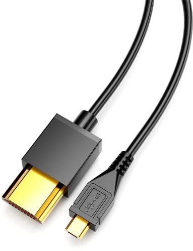 Eanetf HDMI to Micro USB Cable, 1.5M/ 5ft HDMI Male to Micro USB Male Data Charging Cord Converter Connector Cable - 5pin（No Data Transmission Function）