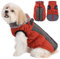 Savlot Hundemäntel für Kaltes Wetter Gemütliche Winddichte Winter-Hundejacke Dick Gepolsterte Warme Weste mit Geschirr für Welpen Kleine Mittelgroße und Große Hunde (2XL, Rot)