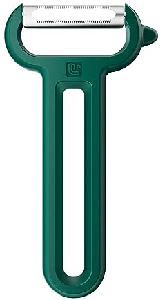 Linoroso Peeler, Serrated Cut Y-Type Thin Peeler with Tip for Fruit and Vegetable Peeling, Sharp Smooth, Comfortable Grip - Vivid Green