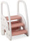 COSTWAY 3 stufiger Tritthocker für Kinder, Trittschemel höhenverstellbar mit Abnehmbarer Oberstufe & Rutschfester Fußpolster, Kinderschemel Trittleiter Lernturm 50 kg Belastbar (Rosa)