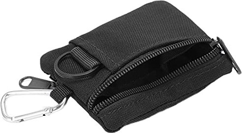 Sluffs Münztasche, Mini-Kartentaschen-Organizer, Mini-Molle-Tasche, Outdoor-EDC-Molle-Tasche, Geldbörse, Tragbares Mini-Schlüsselkartenetui, EDC-Tasche, Münzgeldbörse Mit Karabiner(Schwarz)