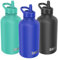 SHO Stainless Steel Guzzler Water Bottle with Straw Lid - Leakproof, Dishwasher Safe, BPA Free, No Sweat, Vacuum Insulated Double Walled Metal Flask, 950ml & 1900ml - 24 Hours Cold (Cobalt, 1900ml)