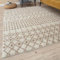 THE RUGS Modern Moroccan Design Living Room and Bedroom Rugs, Non-Shedding & Easy Care (Moroccan Ivory/Beige, 60x110 cm)