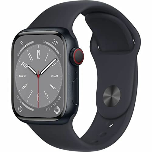 Apple Watch Series 8 (GPS + Cellulaire, 41mm) Boîtier en Aluminium Minuit avec Bracelet Sport Minuit, Régulier (Reconditionné)