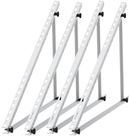 GLIESE Supporto per modulo solare, 118 cm (2 coppie), supporto per pannello solare, supporto per centrali elettriche, in lega di alluminio, modulo PV per 100 W-600 W, angolo regolabile da 0° a 90°, 0%