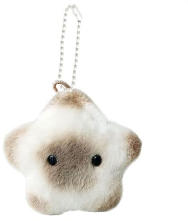 HSYHERE Super süßer Kawaii-Schlüsselanhänger mit lächelndem Gesicht, Happy Cloud, Plüschwolke, Baby, Damen, Mädchen, Schlüsselanhänger, Metall, Schlüsselanhänger, Z-Star-siamesische Katze, Small