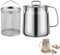 Stainless Steel Oil Filter Pot with Strainer for Kitchen, 304 Stainless Steel, Large Capacity, Versatile Oil Fryer and Filter Cup Combo Vessel (2L)