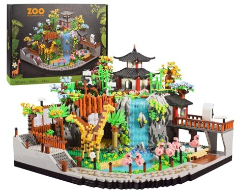 KeKeDuo Zoo Tierpark Bausteine Bausatz, 5000+ Klemmbausteine Modular Integrierter Tierpark Modellbausatz, Micro Konstruktionsspielzeug Nicht Kompatibel mit Großen Marken