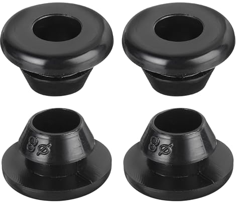 QUARKZMAN 10 Stück Gummiringe 8mm Montage-Durchmesser, für 6mm ID Gummistopfen Gummiringe für Kabeldurchführung Kabelschutz, Schwarz.