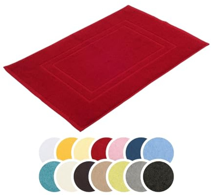 liebling Badvorleger, 100% hochwertige Baumwolle, Serie Borkum, 650 gr. / m², 50 x 70 cm, 60 Grad, Öko-Tex-Zertifiziert, schnelltrocknend, Farbe: Bordeaux