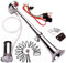 FARBIN Air Horn 12V 150db Super Loud Car Horn, Chrom Zink Dual Trompete Air Hupe mit Kompressor, mit Kabelbaum und Schalter, für alle Fahrzeuge (12V, Einzelrohr Luft hupe mit Knopf)