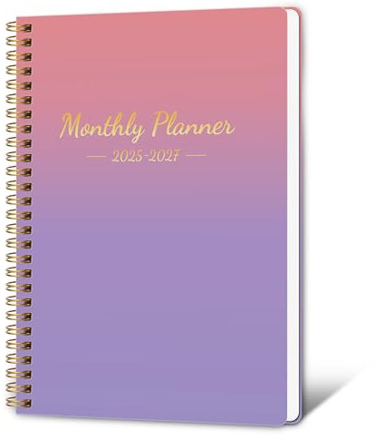 Monthly Planner 2025-2027, 2025 Calendar 24 Months Planner, JULY 2025 - JUNE 2026, 7.4x9.4, Personal Organizer with Monthly Goals, To-Do List, Habit Tracker, 24 Months for School Office Home