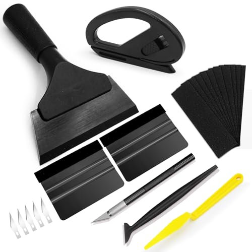 Celepoir Kit di Attrezzi di Nstallazione di Pellicola Vetri Auto, Kit Strumenti Pellicola Vetri Auto, con Spatola Wrapping e Taglierina per Carta, per Adesivi Oscurati, Decorazione di Soffitti