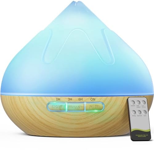 Aroma Diffuser 500 ML, Aromatherapie Diffuser Mit Fernbedienung,14 Farben LED Mit 4 Timer-Einstellung