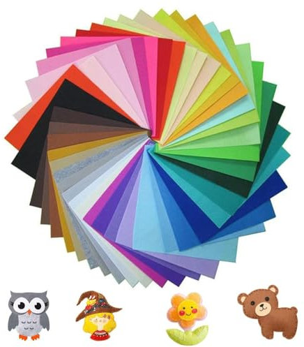 FTXanty 40 Farben Bastelfilz Bunt A4 20X30CM Filzstoff zum Basteln Filz Bunt 1.1mm Nähen Filzplatten für DIY Handwerk Filzstoff Weihnachten Geburtstage