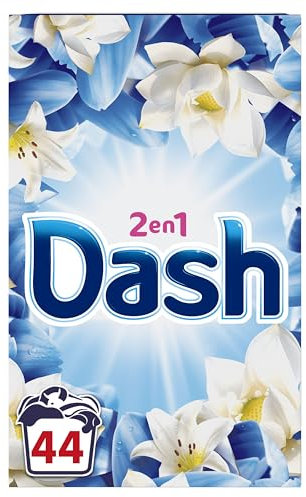 Dash 2in1 Air Frais et Fleurs Blanches Lessive En Poudre 44 Lavages, Avec Fraîcheur Lenor, Fabriquée En France