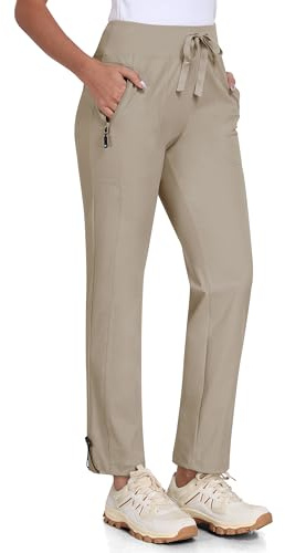 MoFiz vandringsbyxor, dam, lätta cargobyxor, andas, vandringsbyxor, träning, vattentäta, vindtäta, lediga utomhusbyxor, Khaki-a, XL