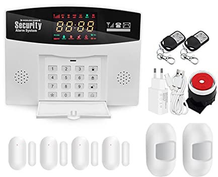Kit Alarma Casa, Wifi GSM Sistema de alarma Tuya Smart Home Security Alarma 4 Control de la aplicación de host inalámbrica(F)