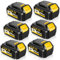 6 × 8000mAh Ersatz für Dewalt Akku 18V 8.0Ah für Dewalt Akku DCB184 DCB180 DCB181 DCB182 DCB200 DCB201 DCB204 mit LED-Anzeige (GELB, 6PCS 8.0Ah)