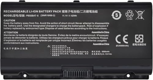 AUZNQEV PB50BAT-6 Akku Ersatz für Clevo PB51RF-G NH57AF1 PB70EF-G PB71EF-G Powerspec 1520 1720 Sager NP8356 NP8371 NP8377 NP8451 NP8454 Schenker XMG Pro 15 Serie 11. 1 V, 62 Wh