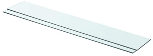 Traylux Hartglas Regalböden 2 STK. transparent 80 x 12 cm Regalbrett 8 mm schwebend für Wohnzimmer Küche Bad Flur Büro Aufbewahrung
