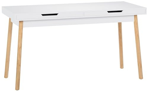 CLP Schreibtisch Porto I Bürotisch mit 2 Schubladen und großer Arbeitsfläche I Moderner Holztisch, Größe:140 cm
