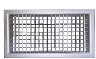 Rejilla de aire realizada en aluminio con aletas orientables, gris