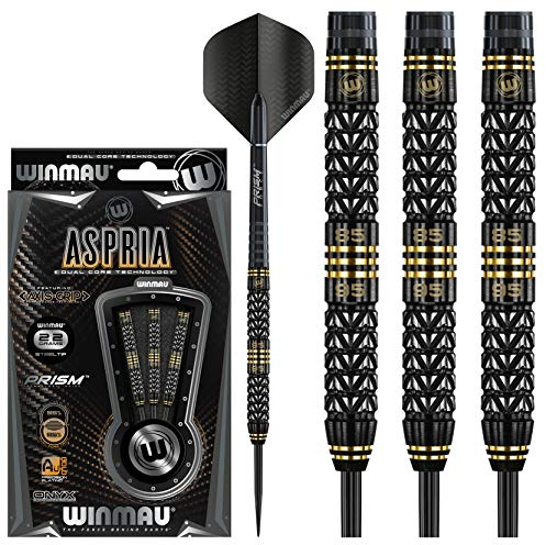 WINMAU Aspria 22g Profi Wolfram Steeltip Dartpfeile Set mit Flights und Schäfte