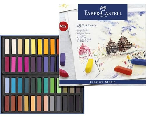 Faber-Castell - Weiche Pastellkreiden Mini, Box mit 48 Stück (128248)