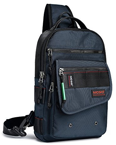 Nicgid Sling Bags, Brust Schulter Rucksäcke Crossbody Geldbörse Outdoor Brusttasche Reiserucksack für Männer Frauen Wandern Camping Radfahren (Blue)