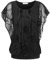 BAISHENGGT Damen Sommer Netz Bluse Flatter Kurzarm Tshirt Rundkragen Falten Elegant Oberteile Top Blusen Schwarz-Tulpe XXL