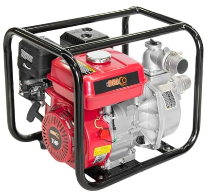 Bricoferr Motobomba de Agua 7HP 3600 RPM - 30 m³/h, 25m de Elevación