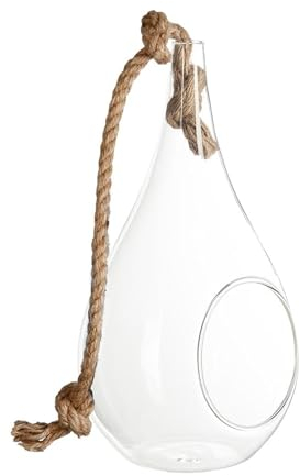 Atmosphera - Vase Goutte - Verre et Corde - Transparent - H25 cm