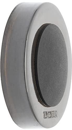 WAGNER Design-Wand-Türstopper SCREW OR GLUE/Schrauben oder Kleben - Durchmesser Ø 40 x 10 mm, hochwertiger Kunststoff, Transparent Smoky, Puffer thermoplastischer Kautschuk, Designpreis - 15514311