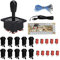 Kit de botones y joystick arcade, kit de bricolaje de joystick LED de botones de arcade con retardo cero con 10 botones y codificador USB, kit de joystick profesional de bricolaje (18*12*9cm-negro)