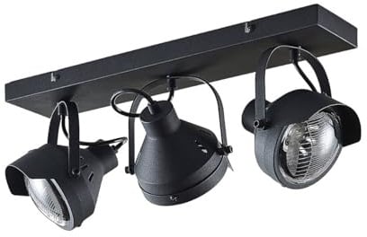 Lindby Ceiling Light Henega dimmable (Industrial Design) in Black Made of Metal for e.g. Living Room & Dining (3 Light Sources, GU10) from floodlight Spotlight